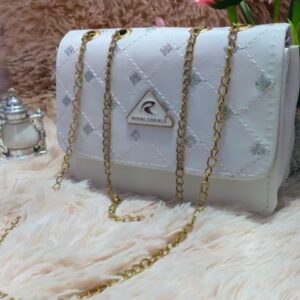 Royal Chaals Chain Sling Bag white